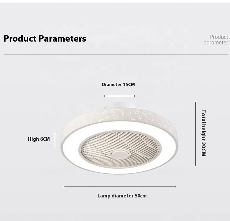 RGB living room bedroom intelligent remote control light integrated silent ceiling LED fan light