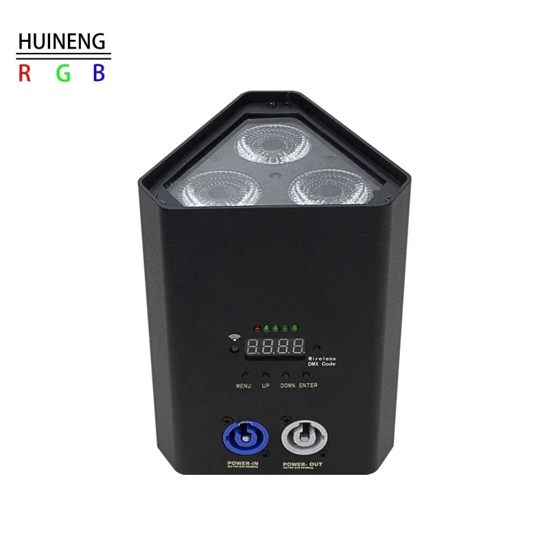 Battery LED Powered 3pcs RGBWA+ UV 6in1Wireless Stage Light for Wedding DJ Party