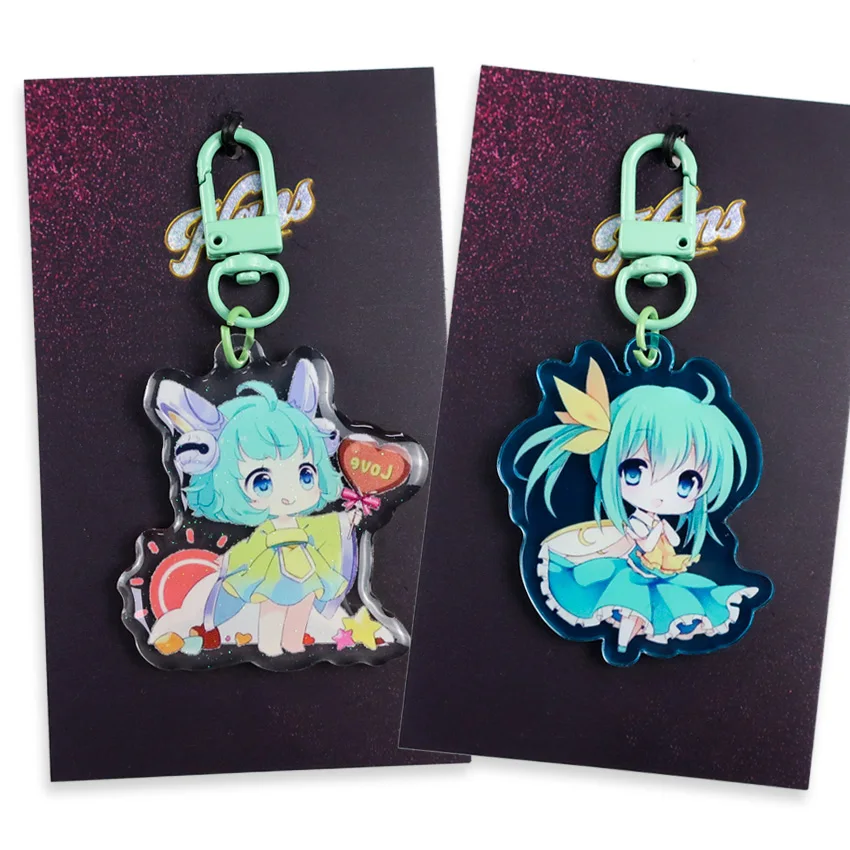 Hot Sale Styles Keychain Double Sided Acrylic Cartoon Key Chain Pendant Anime Accessories Keyring for bag