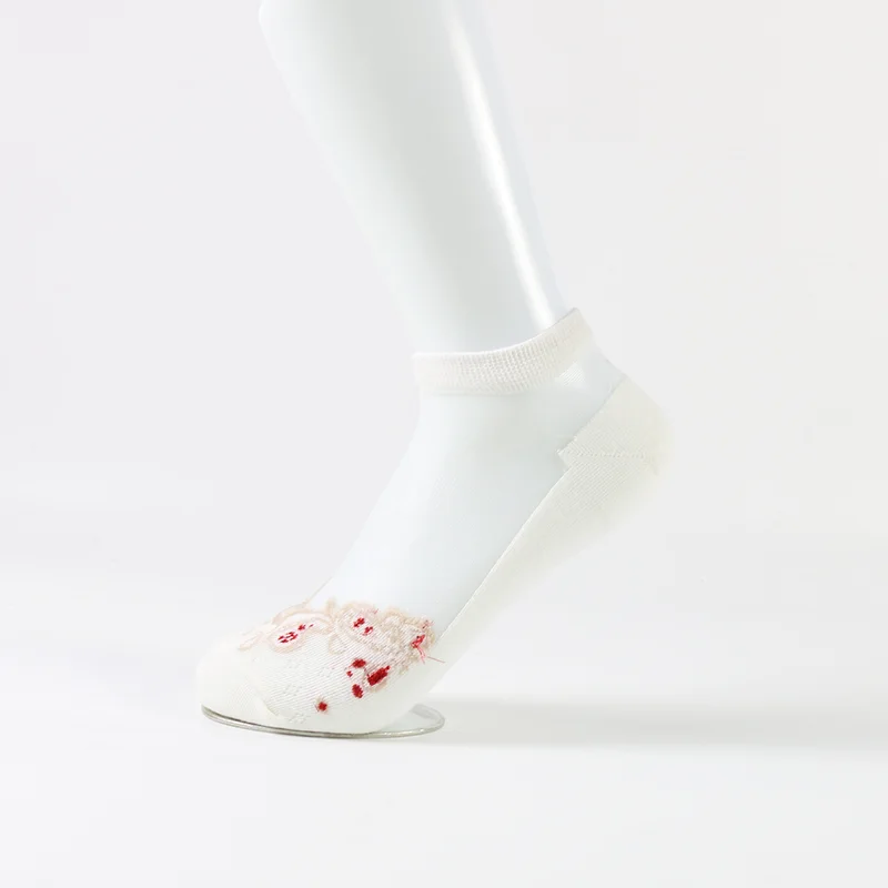 
Summer thin silk cute ankle womens transparent online fashion socks 