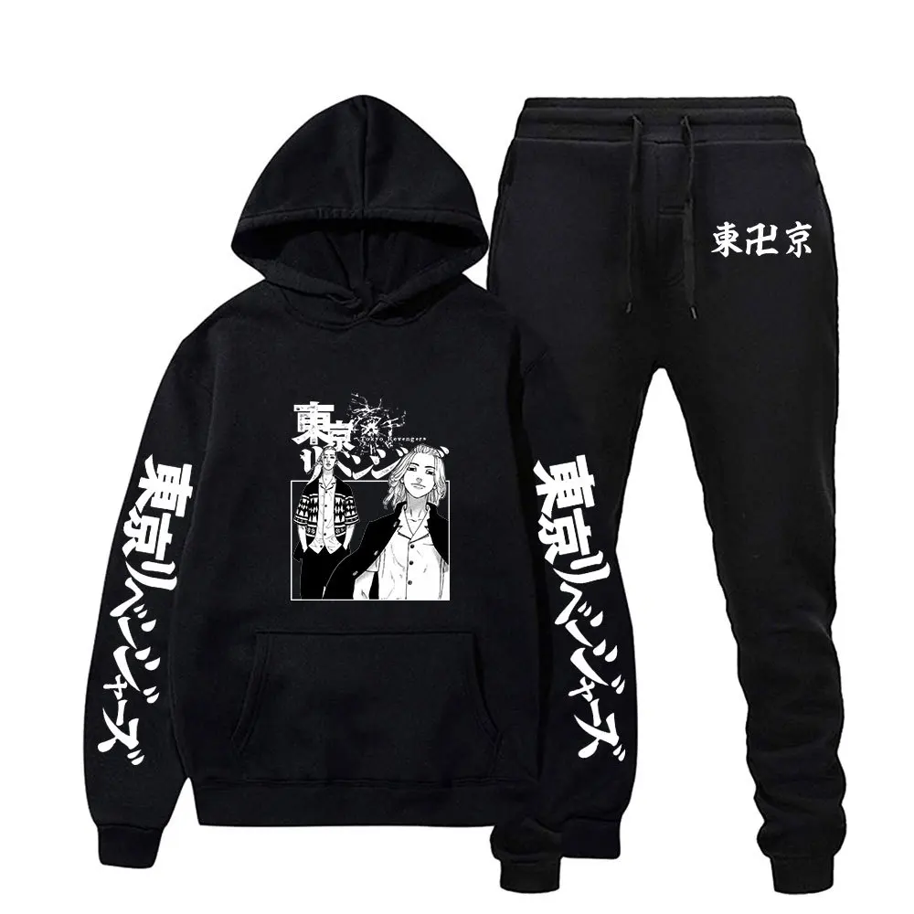 Amazon Hot Sale Unisex Sports Sweatshirt Anime Peripheral Sweatpants Sports Set Japanese Anime Tokyo Revengers Hoodies Set