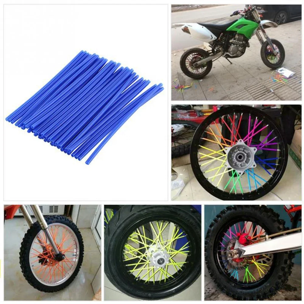36PCS Motorcycle Accessory Wheel Rim Spoke Wrap Kit Skins Protector Cover Motocross Bicycle Bike Dirt Bike Spoke Covers