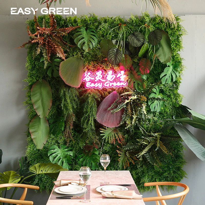 Customized artificial plant wall factory direct sales exquisite background wall family garden decoration plant flower panel