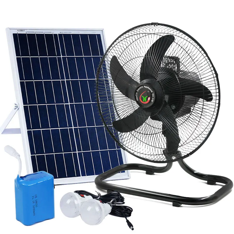 OEM Outdoor Home Solar Electric Power Fan 12 inch Portable Rechargeable Fan Energy Solar Stand Fan