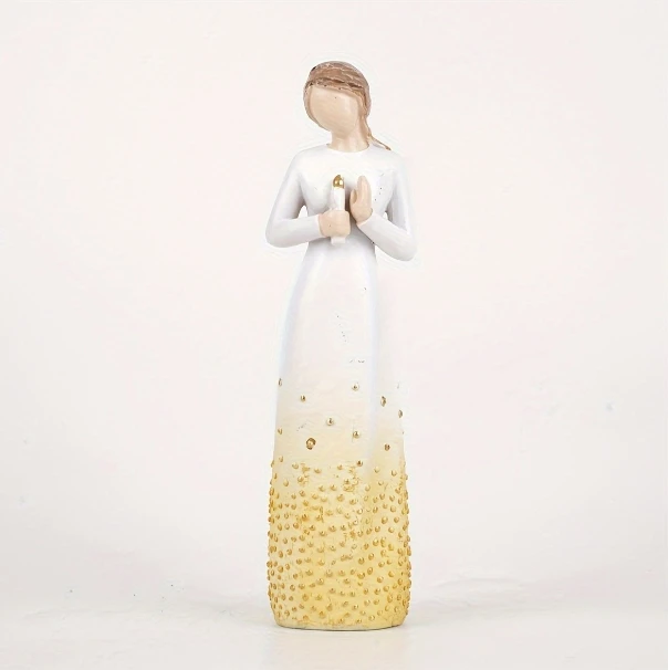 Resin candle girl figurine centerpiece
