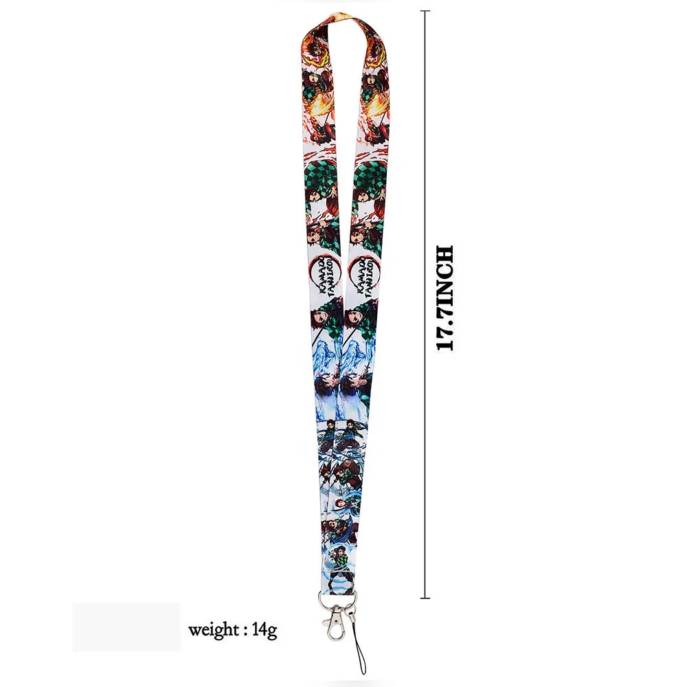 Demon Slayer Premium Design Neck Lanyard Anime Printed Pattern Strap Fashion ID Card Key Phone Keychain Lanyards for Fans