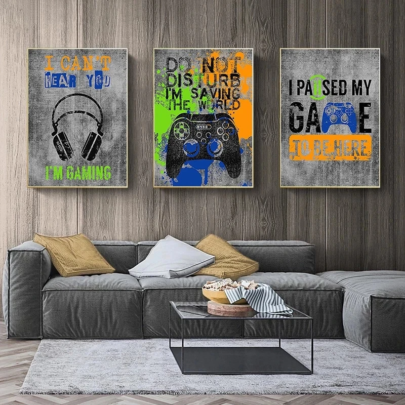 Retro Gamer Game Console Gamepad Control Canvas Painting SIndustrial Style Internet Prints and Poster Wall Art Picture for Decor