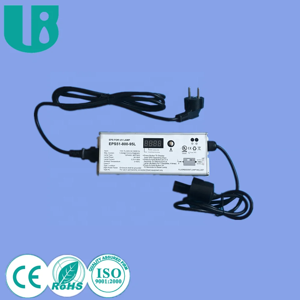 EPS51-800-95L 36W 55w 95w high output uvc lamp Electronic Ballast with countdown timer
