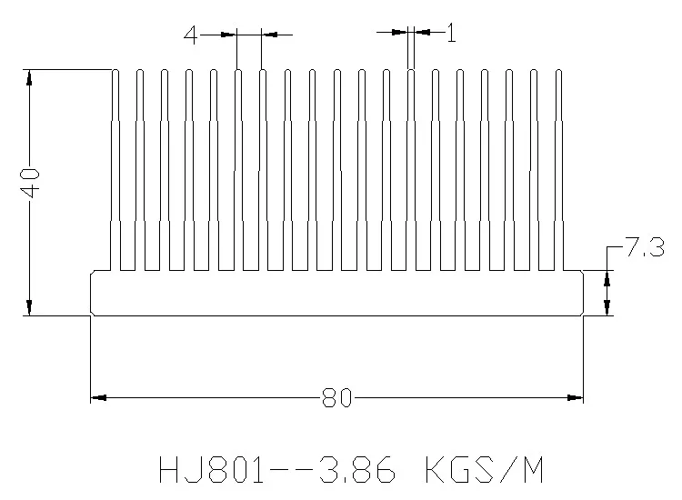LED Plant Grow Light Heatsink 80(W)*40(H)*250(L)mm