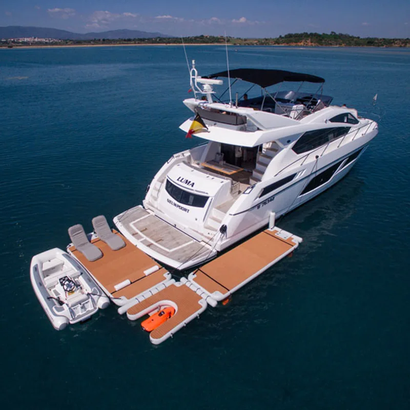 Leisure Land Inflatable Swim Island Floating Raft Inflatable foil Water Jet Ski Dock Floats Platform