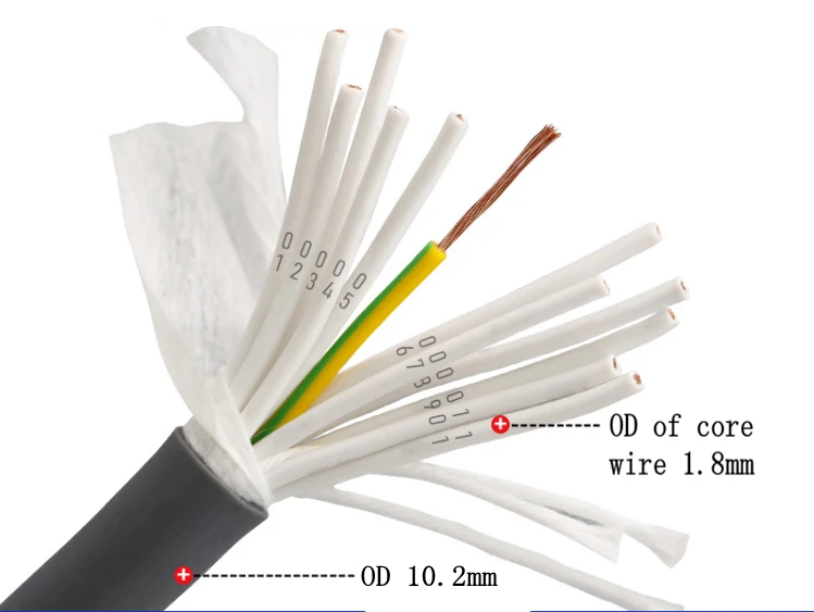 TRVV Cable Multi-core Wire 0.3mm-1.5mm 10-30 Cores High Flexible Drag Chain Cable