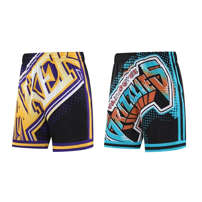 Fashion Design Wholesale Digital Printing Vintage Different Teams 5 inch Basketball Shorts