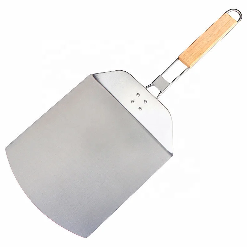 Household aluminum alloy folding pizza spatula Square cake safe transfer spatula Baking spatula DIY tool