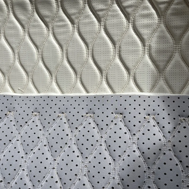 unique design high class punching hole sewing embroider silicone leather pvc leather for car seats