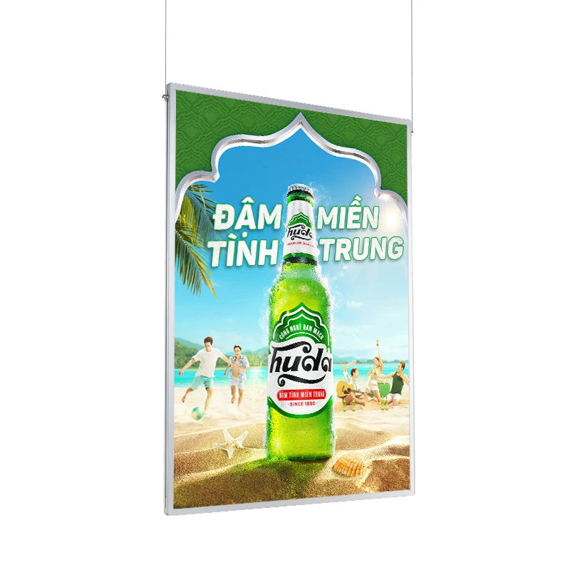 Wholesale hanging pull-out double-sided illuminated light box billboards, supermarkets, shopping malls