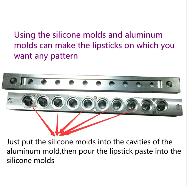 Makeup 12.1mm Cosmetic LOGO Molds Lipstick Plastic Rubber Silicone Mould Lipstick Silicon Mold