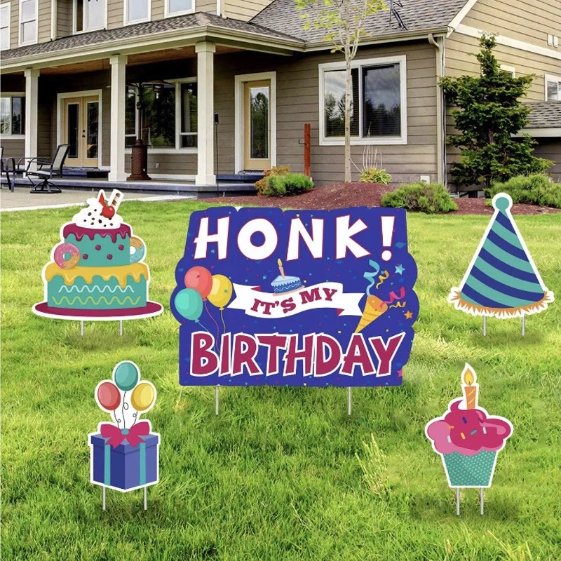Chinese Factory Selling Hot Quality Good-looking Yard Signs Happy Birthday Letters 18x24 Outdoor With H-stakes