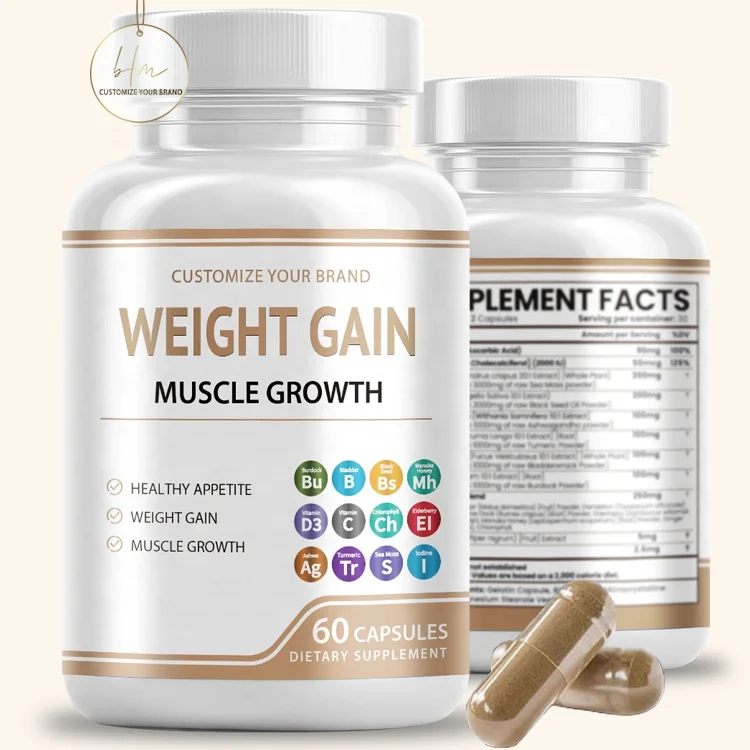 Ginseng Vitamin B 1 6 12 B1 B6 B12 Complex Weight Gain Supplements Pills Weight Gain Capsule for Skinny