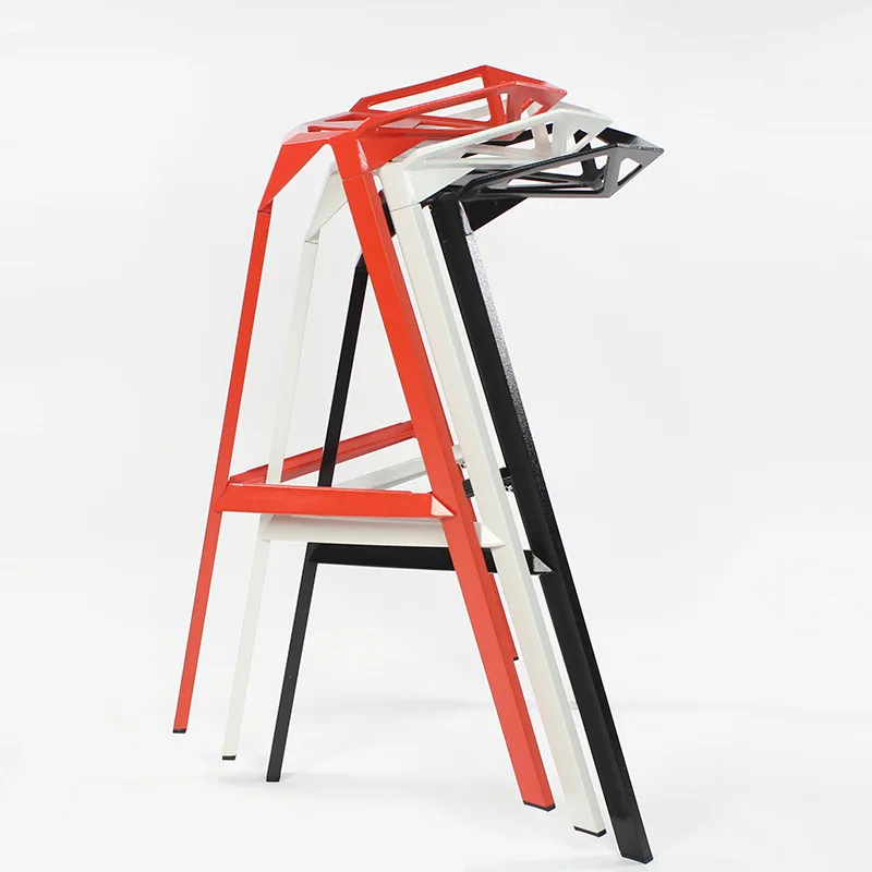 aluminum alloy breakfast villa bar hotel high chair metal frame industrial stool bar stools