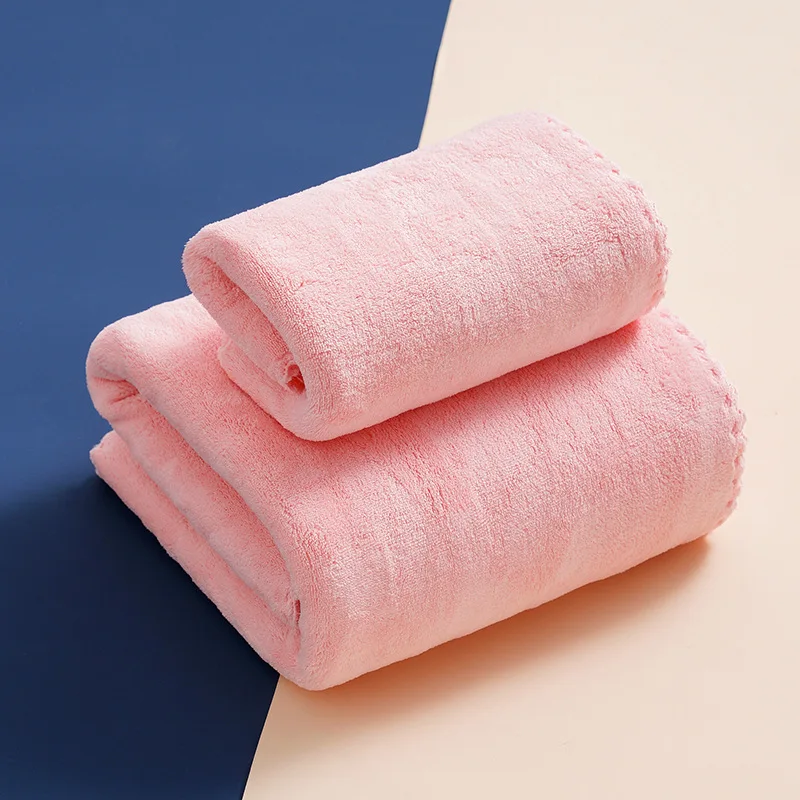 Wholesale Cheap Microfibre Coral Fleece Bath Towel Gift set Soft Absorbent hand towel facial towels set