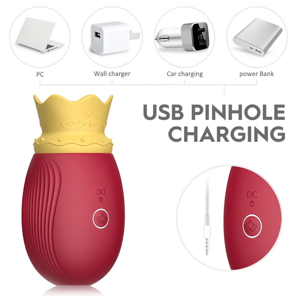 Crown tongue licking and sucking vibrator adult erotic sex products for women