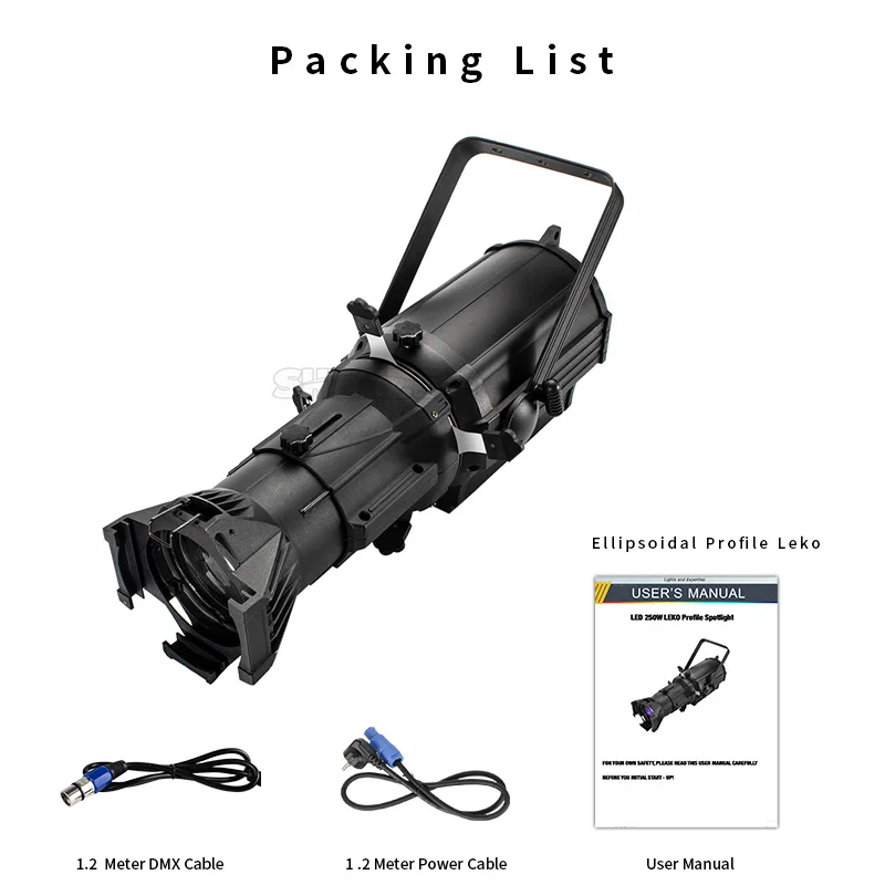 250W Cold White and Warm White 2in1 LED Profile Spotlight LEKO Light for Theater Stage