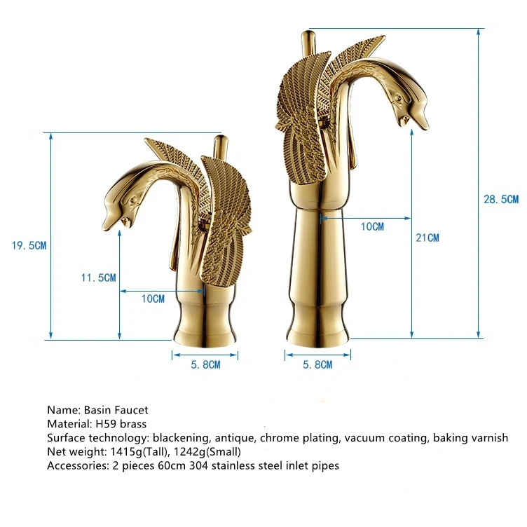 All Copper Antique Basin Faucet Animal Above Counter Taps Hot and Cold Water Mixer Lavatory