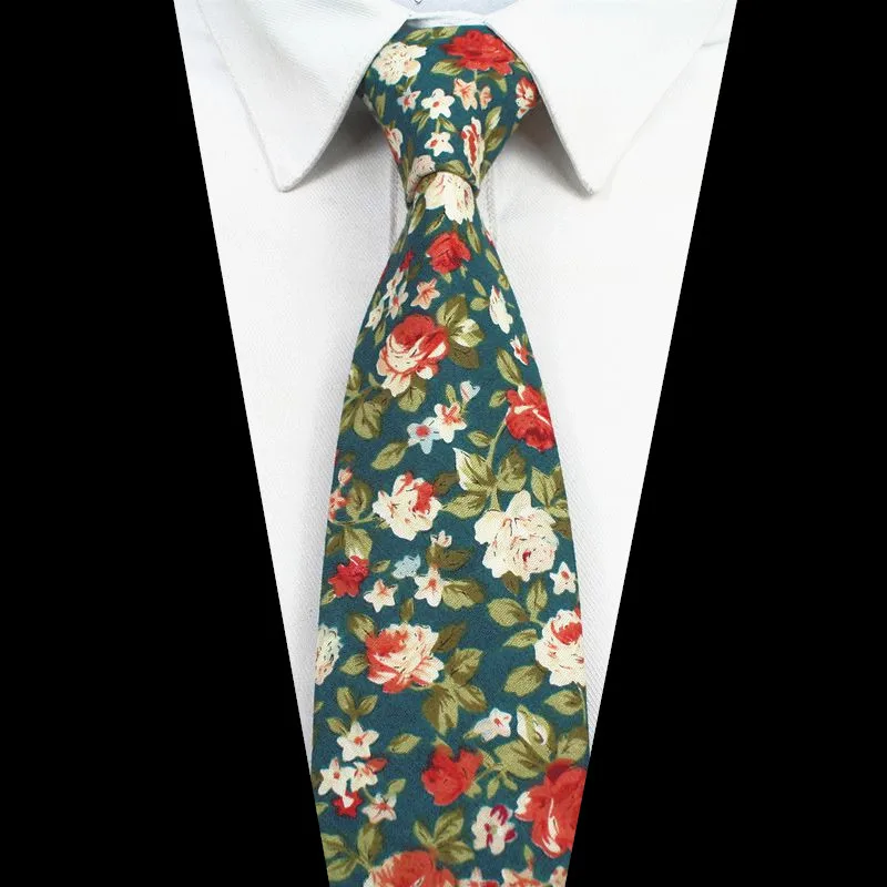 
Fashion Floral High Quality Slim Cotton Necktie 