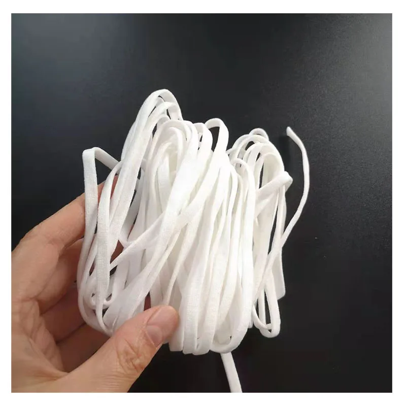3mm 4mm 5mm 6mm stretch polyester spandex rope sewing elastic band for facemask ear loop