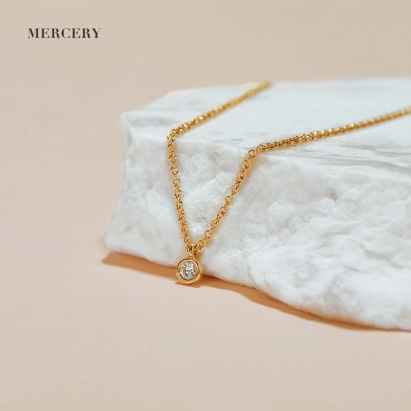  Mercery логотип бренда 14K чистого золота кулон женские ожерелья роскошные Love ювелирные изделия циркониевое ожерелье изготовленное с настоящим золотом со стразами украшена белыми