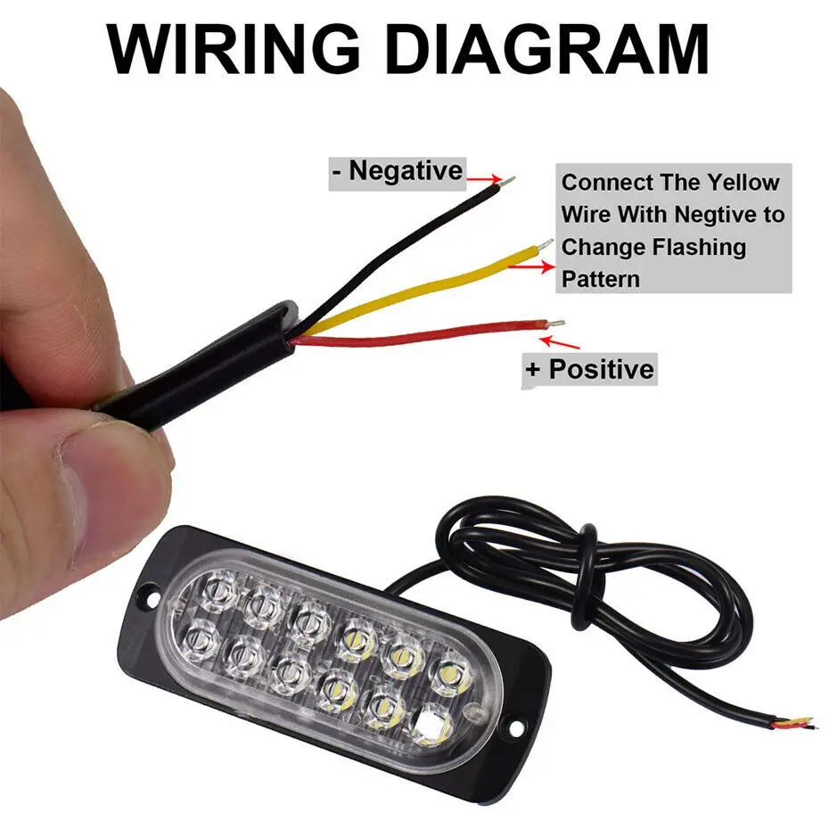 
 12 светодиодных сигнальных ламп, аварийный сигнал, противотуманный мигающий свет  