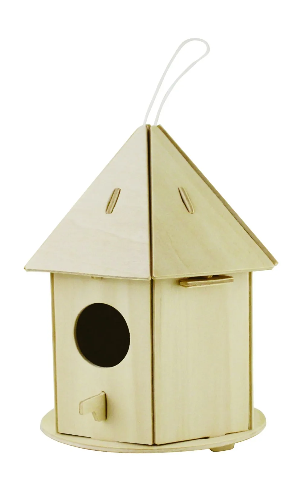 
Hot Selling Novelty Cute Wood DIY White Bird Feeder House Kit IBEI 