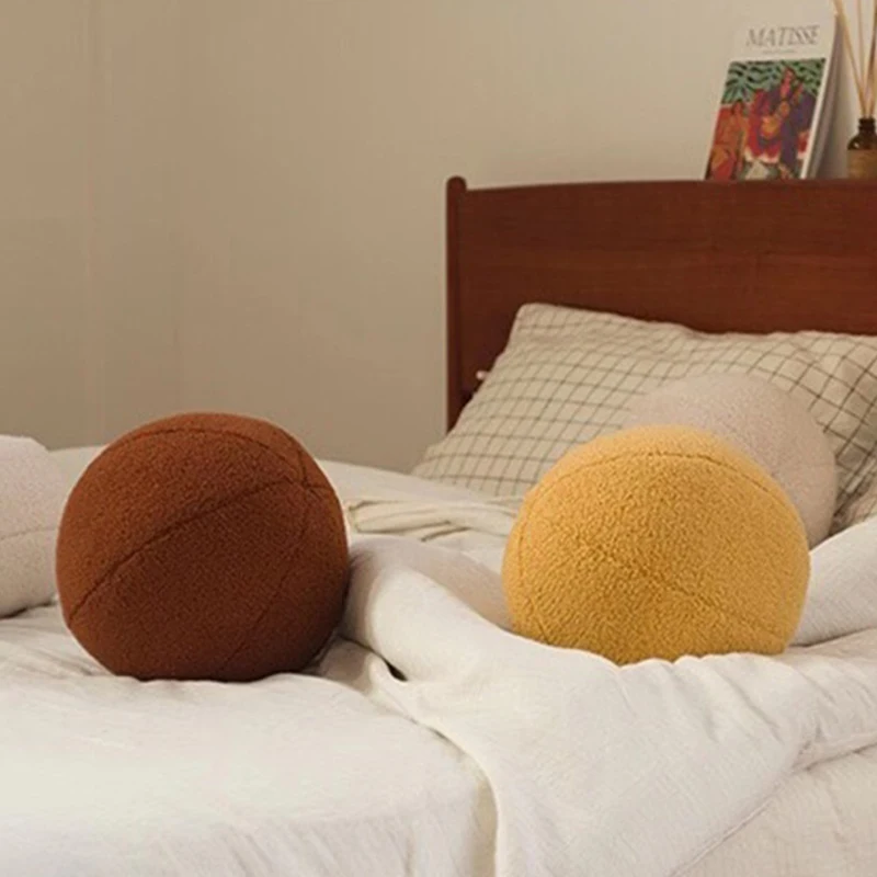 Decorative spherical cushions multicolor soft velvet knotted ball pillows for home decoration