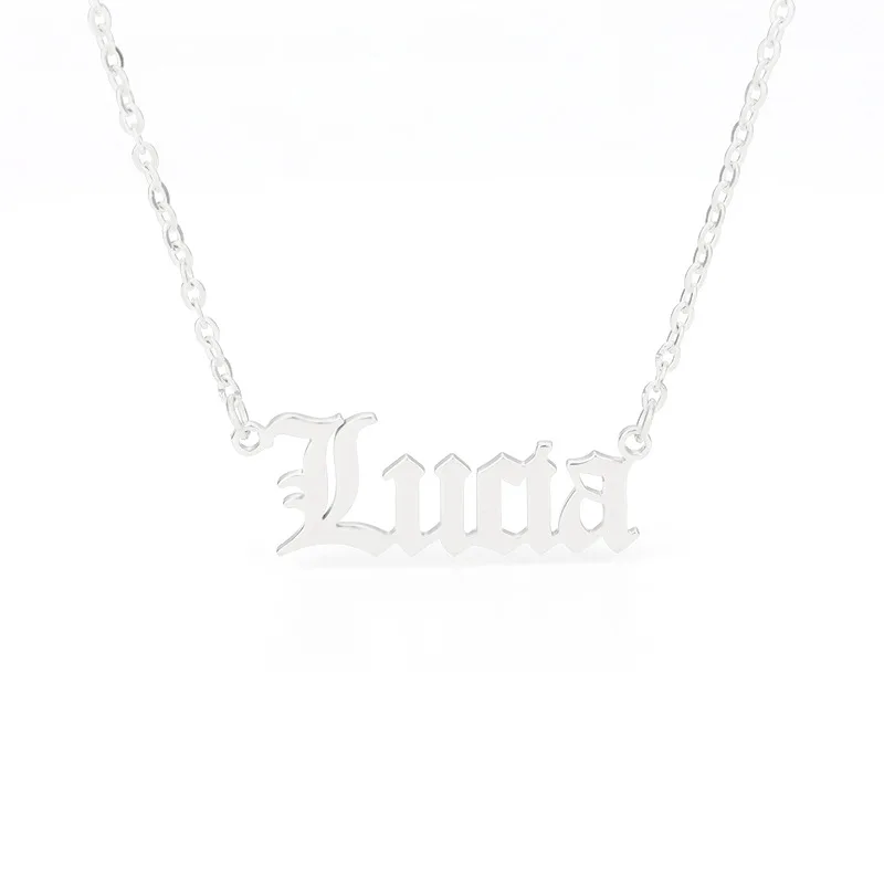 Go Party 18K plated stainless steel Queen King Mom  Lucia Lily letter name necklace