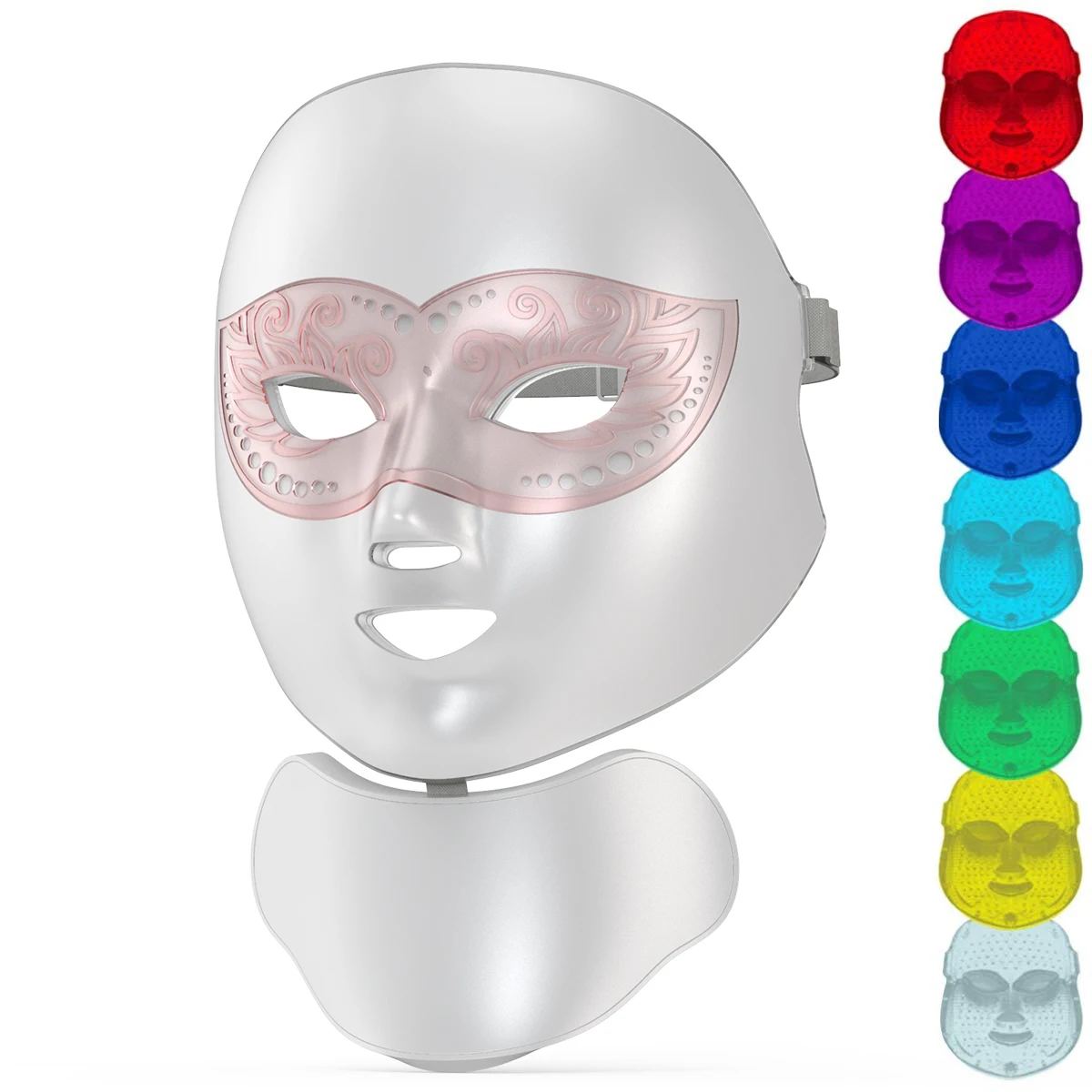 
7 colors led facial beauty skin light up therapy face mask led programmable mask 