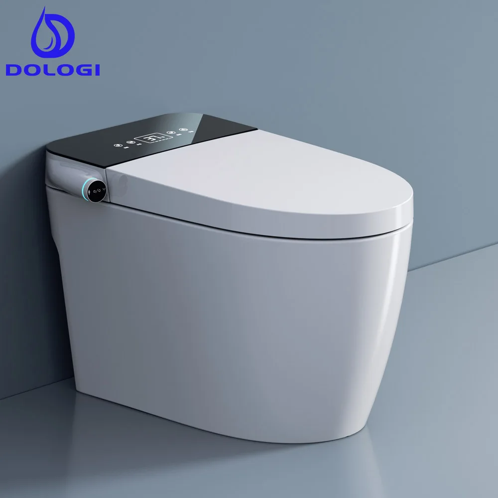 DOLOGI Space-Saving Smart Toilet with Automatic Flush, Bidet, and Remote Intelligent bidet toilet seat