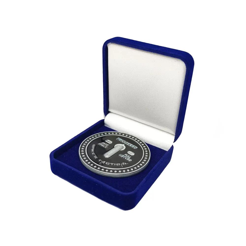 Free design challenge coins manufacture custom metal green challenge coin display boxes
