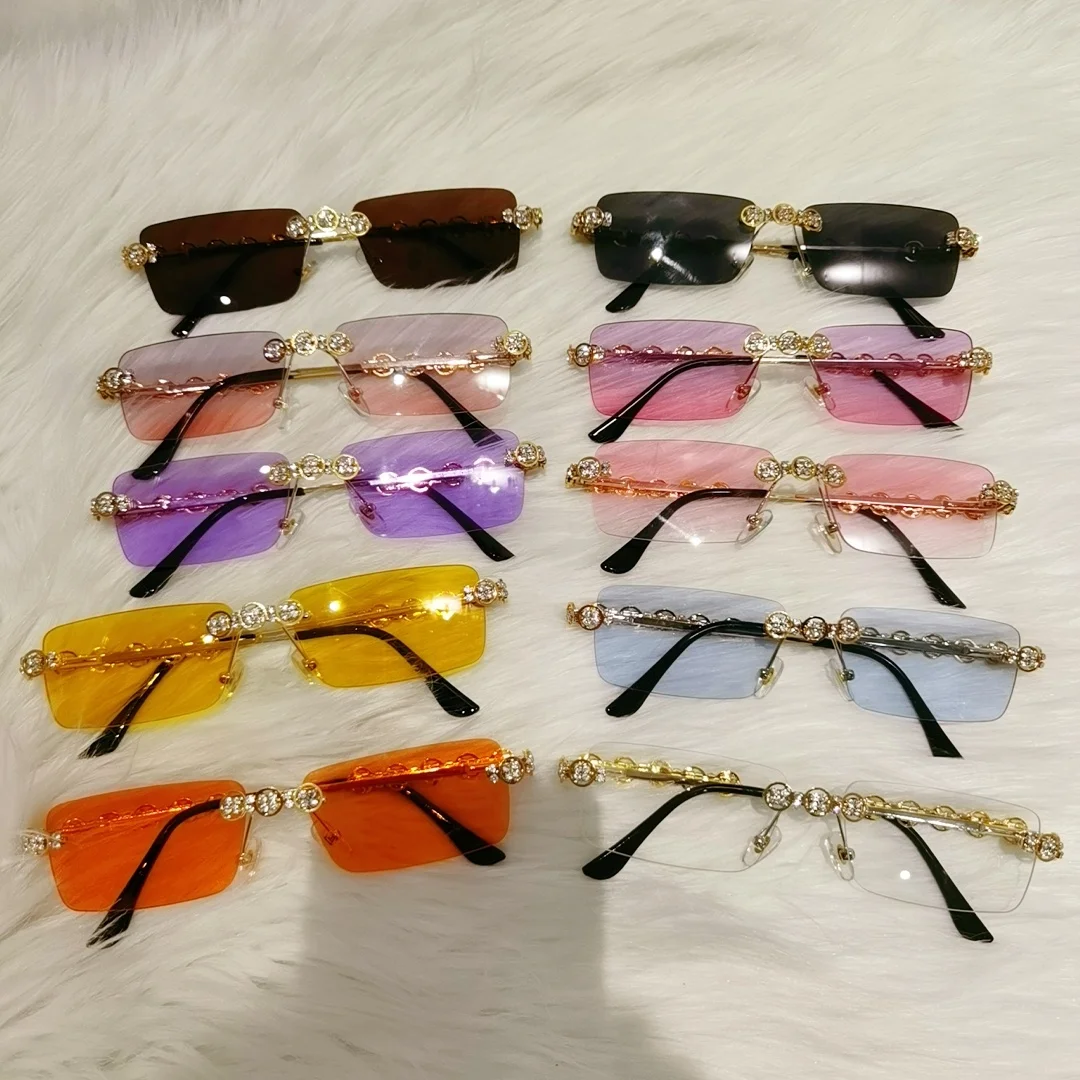 Женские 2024 солнцезащитные очки с кристаллами