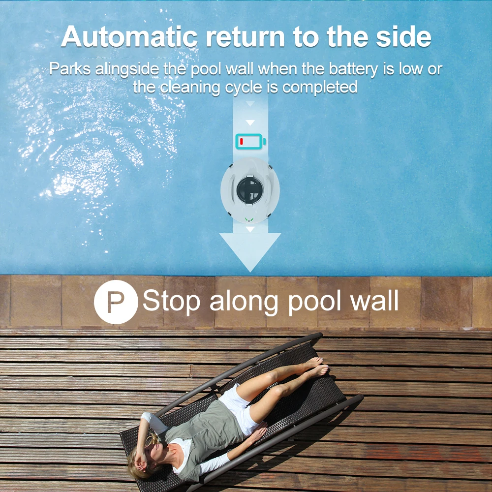 hot selling robotic pool cleaner wireless 4 wheel version above ground swimming pool robot vacuum cleaner cordless for pool