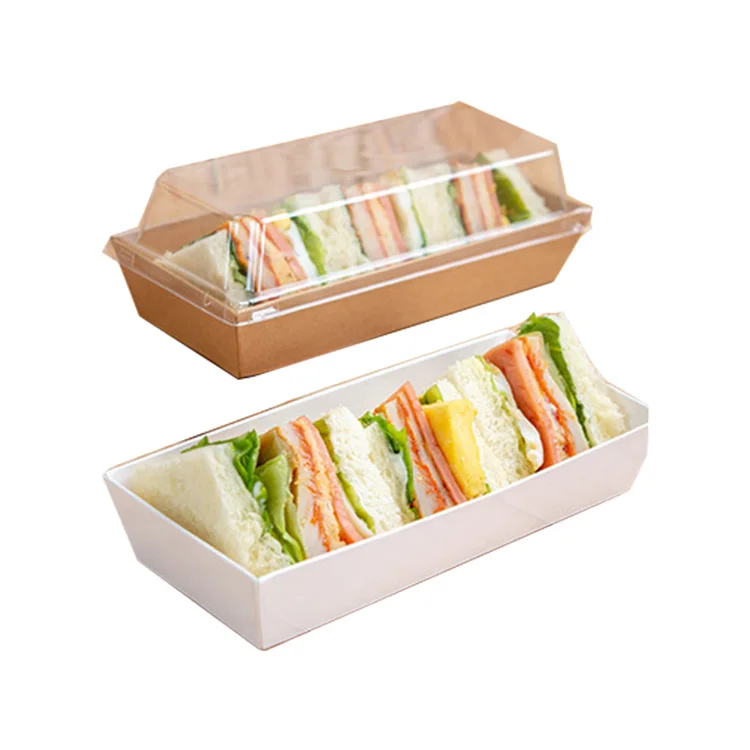 wholesale kraft paper sandwich box package wedding cake box with Transparent lid
