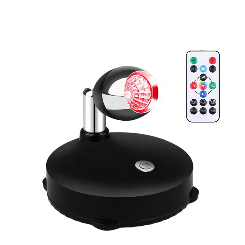 2024 New 16 color change Spot Light Battery Operated Led Spotlight Remote Control Mini Wireless  Dimmable RGB Spotlights
