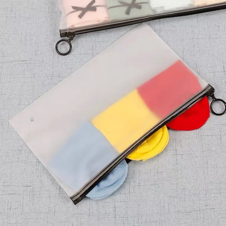 Custom high quality PVC clothing bags  Zipper bags with logo for clothing