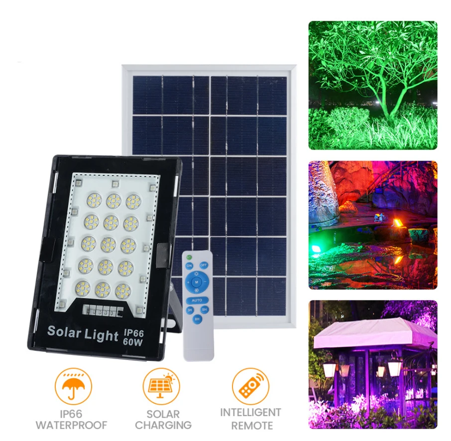 Solar Rgb Led Floodlight Flood Light Ble Bt App Outdoor Smart Floodlight Spotlight Ip68 Led Wall Washer Light