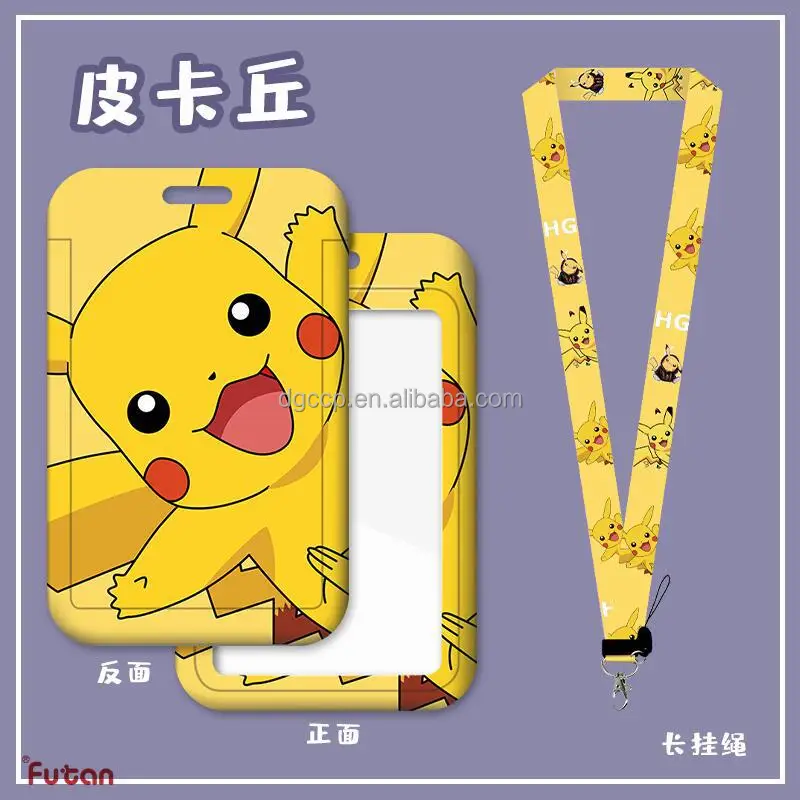 Pika-chu Dorae-mon KT Japanese anime Card Holder Lanyard Anti-Lost Name Badge Bus Work ID Card Case with Lanyard