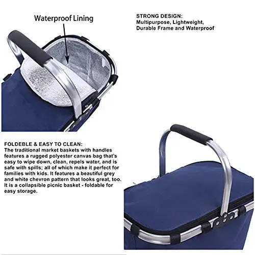 Soft Insulated Picnic Family cool bag Factory Customized Leakproof Waterproof Picnic Basket With Cooler bag