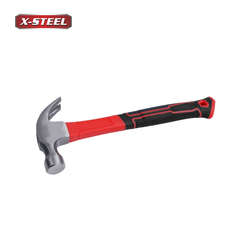 High Quality Carbon Steel Multifunctional 8oz 16oz Claw Hammer With Fibreglass Handle