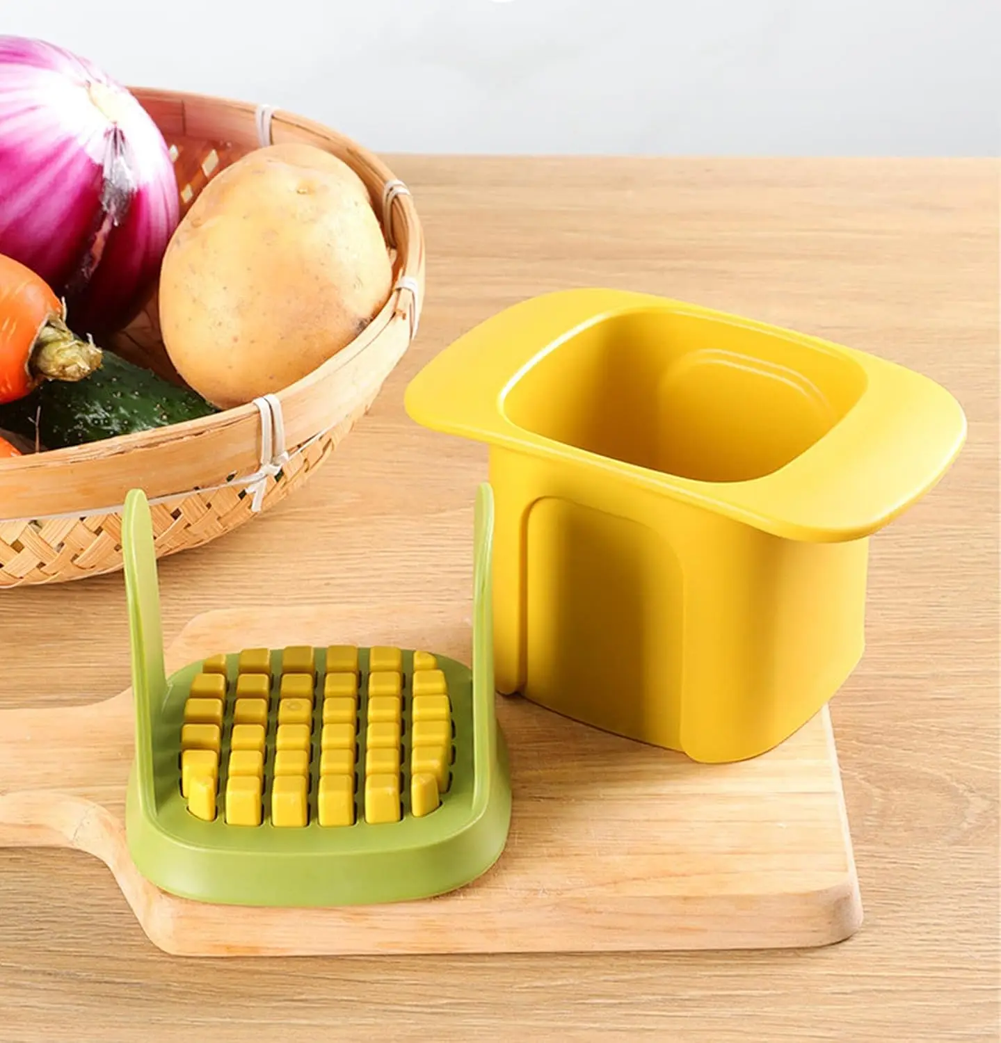 MultiFunctional 2 in 1 Vegetable Cutter Chopper Dicing Slicer Food Chopper Cutter Potato Onions Carrots Cucumbers Kitchen Tool