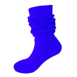 Women Colorful Long Loose Stacked Chunky Cotton Ladies Girls Casual Knee High Boot Slouch Scrunchy Socks
