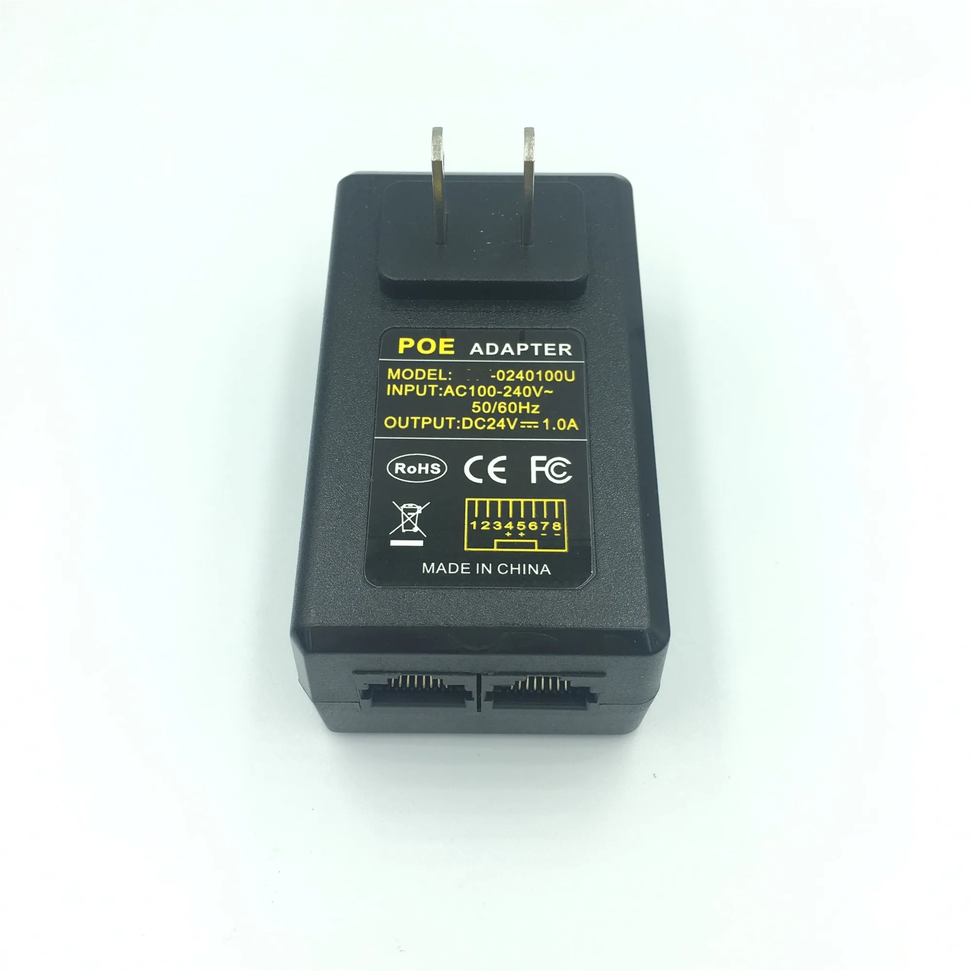 Wall Plug  Optional 24V 1A POE passive adapter injector Ethernet Gigabit 802.3af for IP cameraP OE switch