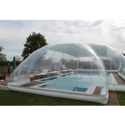 Customized Transparent Waterproof PVC inflatable swimming pool cover tent for pools